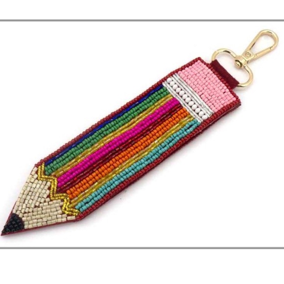 Colorful Pencil Beaded Keychain - Picture 2 of 4
